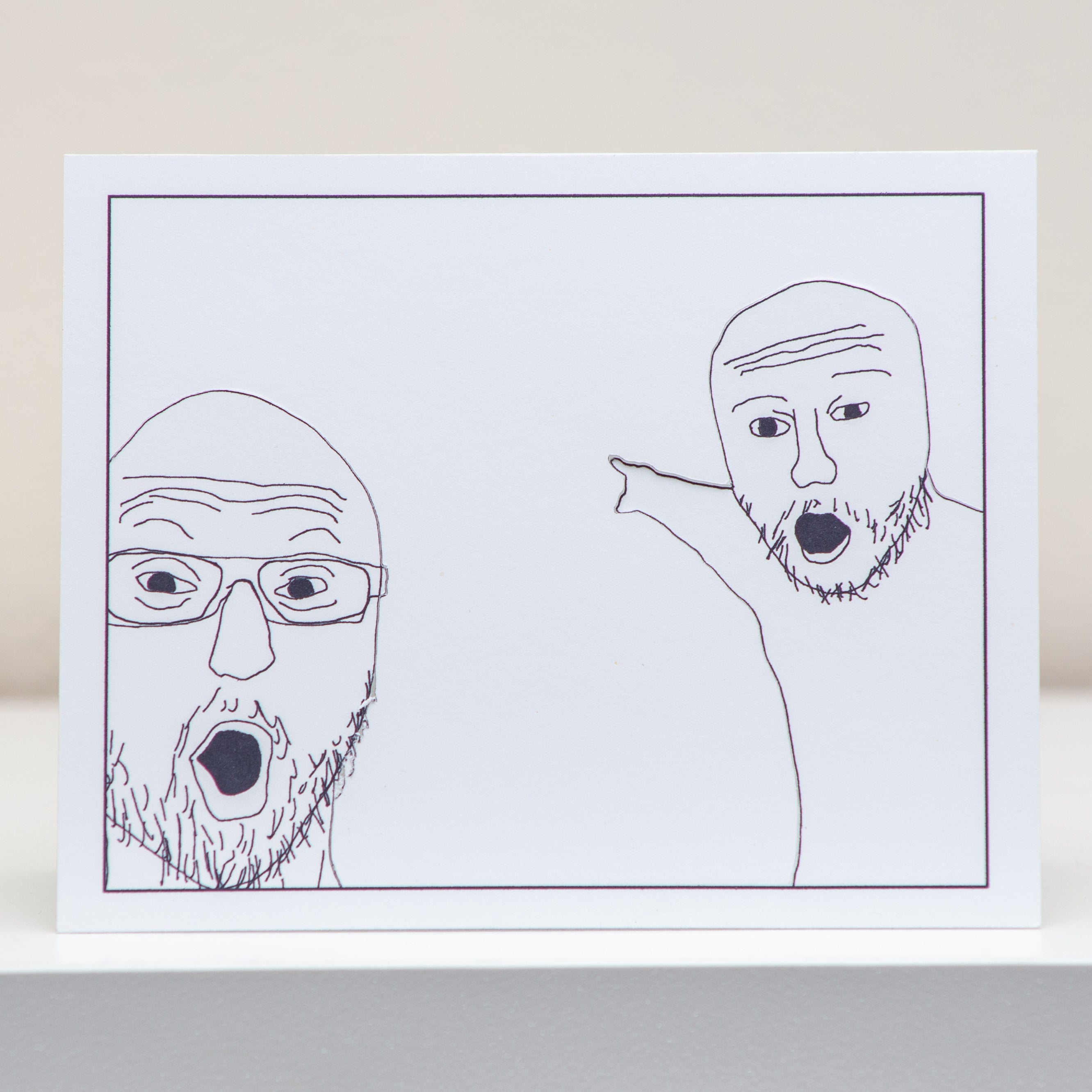 Soyjaks Pointing Meme Postcard Display