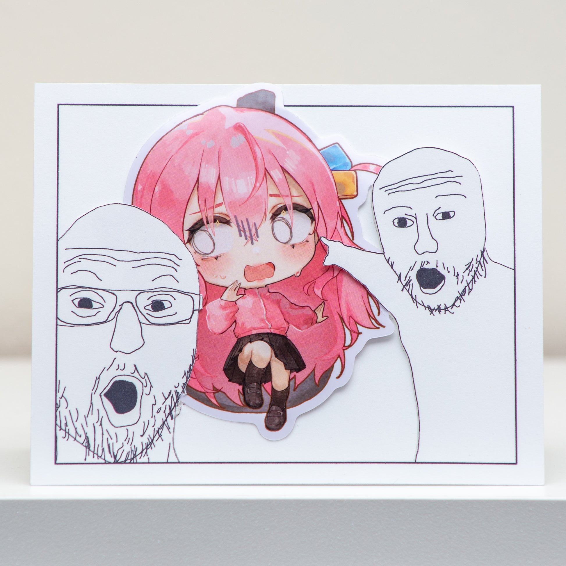 Soyjaks Pointing Meme Postcard Display