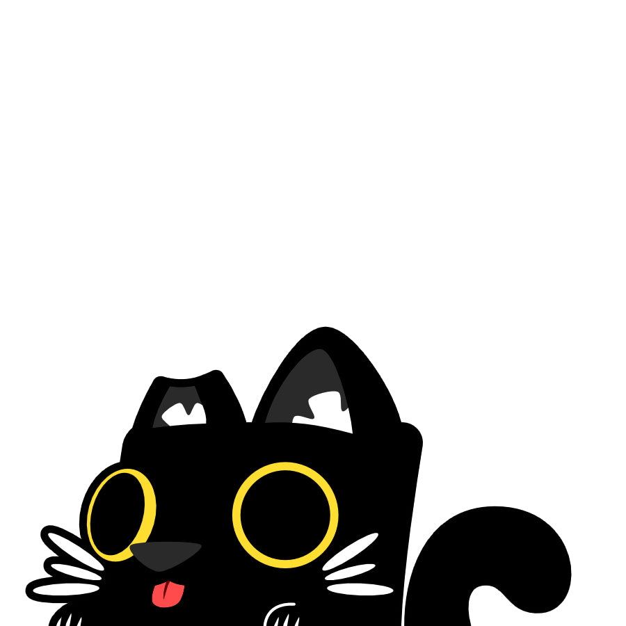 Black Cat Blep Peeker Vinyl Sticker