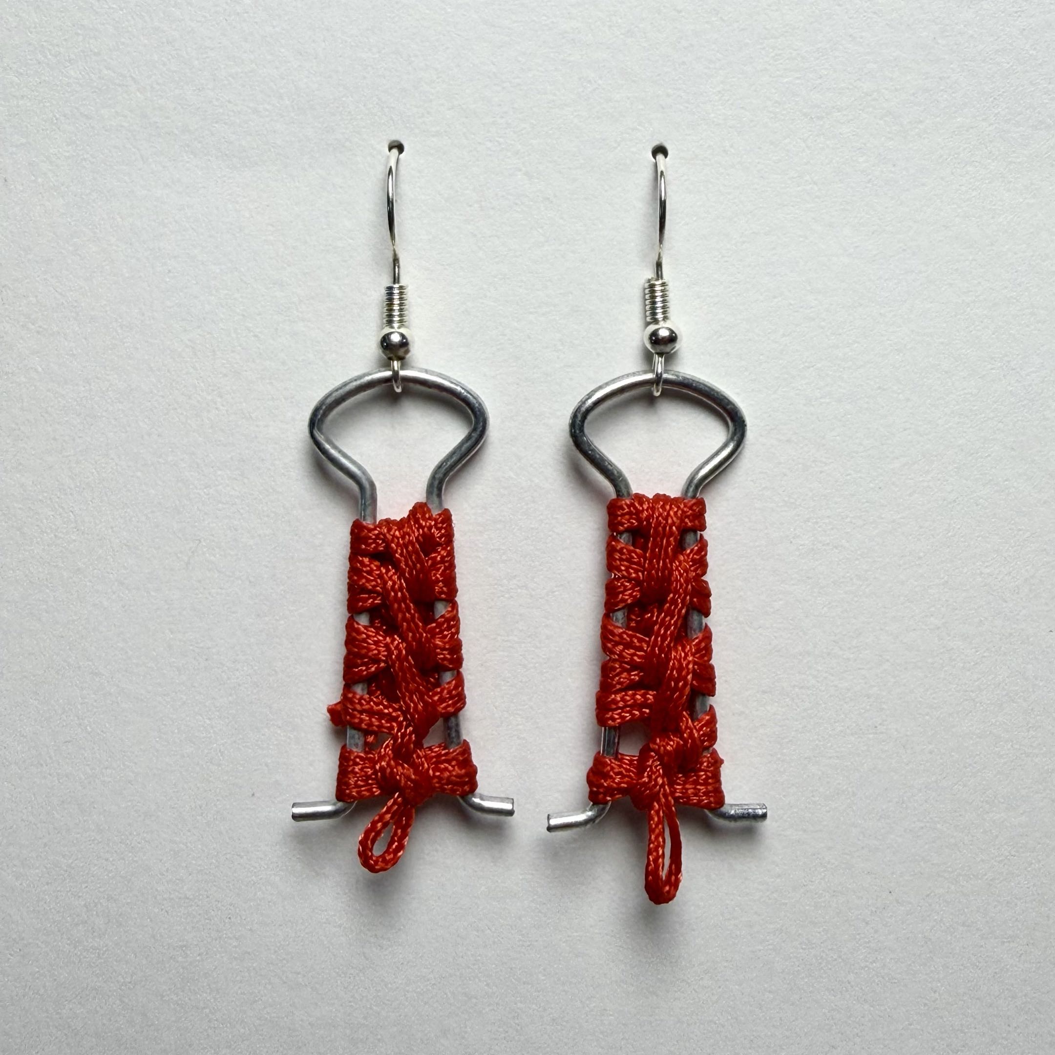 Minimalist Double Column Shibari Earrings